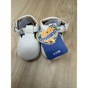Myggpp Mary Jane Toddler Girls Slip On Shoes Sz 6-12 Mo Beige